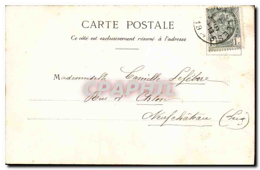 CPA Au Clair de la Lune Caleche Femme — Rückseite