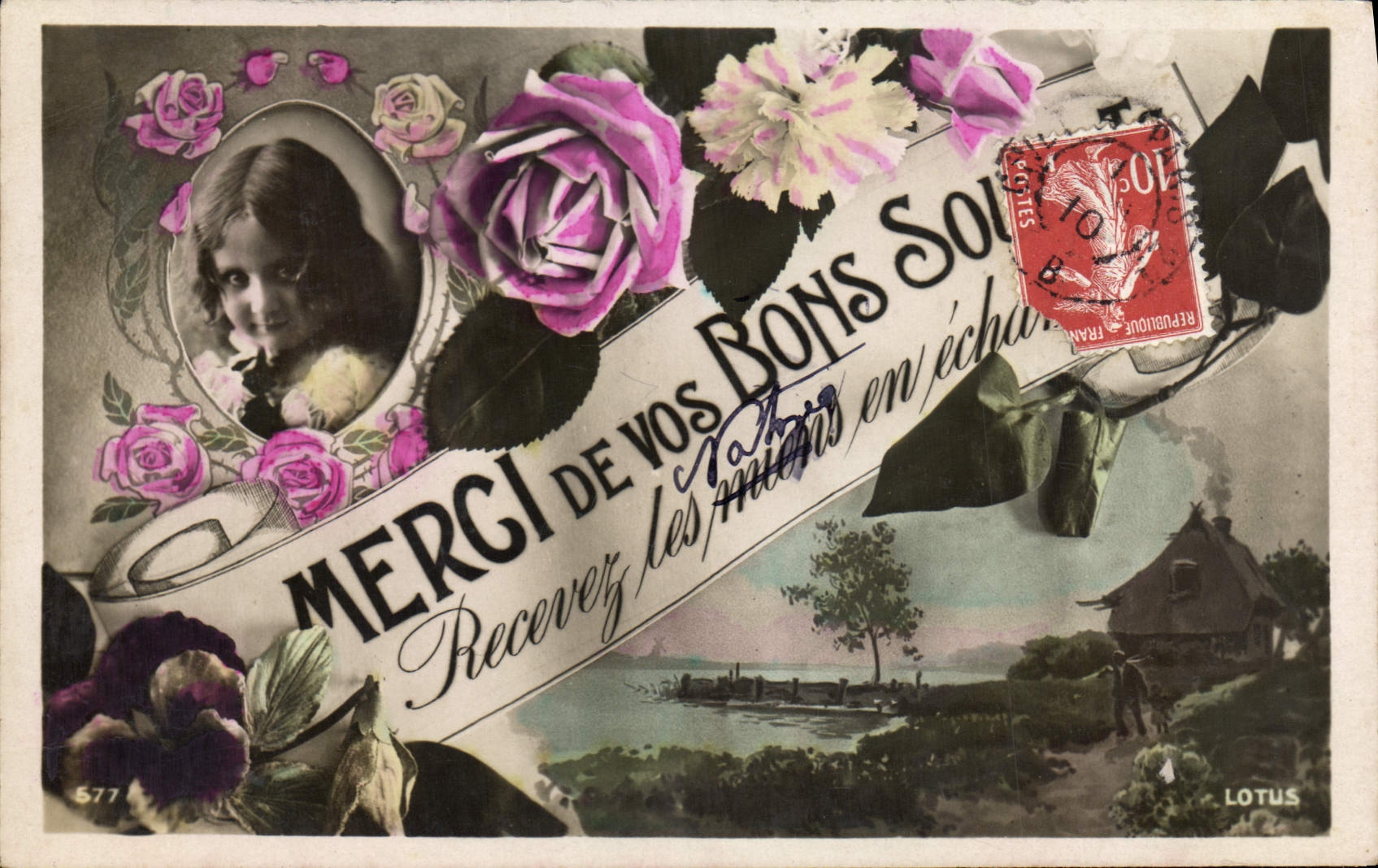 CPA Enfant Fleurs