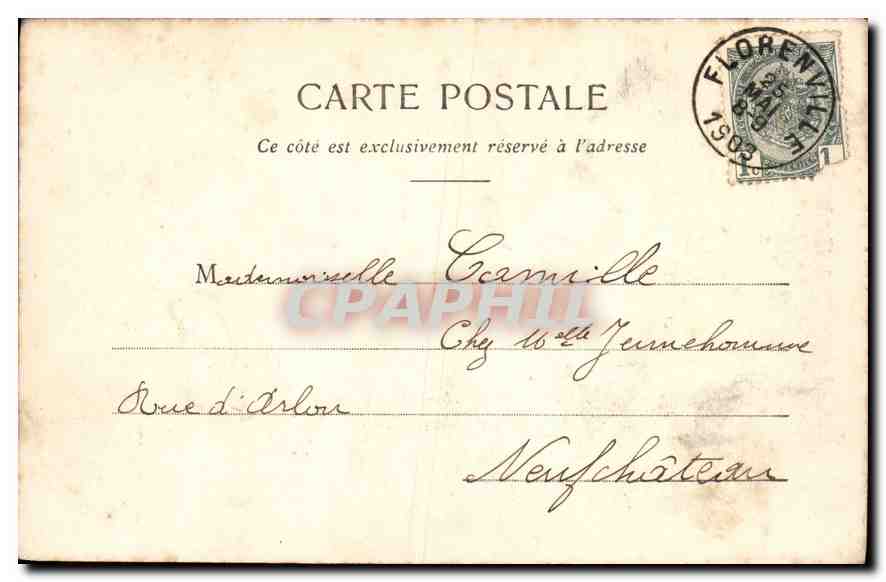 CPA La Famille Durand au Theatre  — Verso
