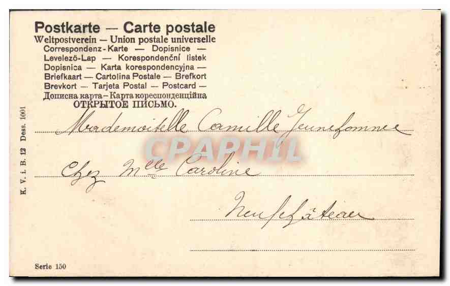 CPA Femme — Verso