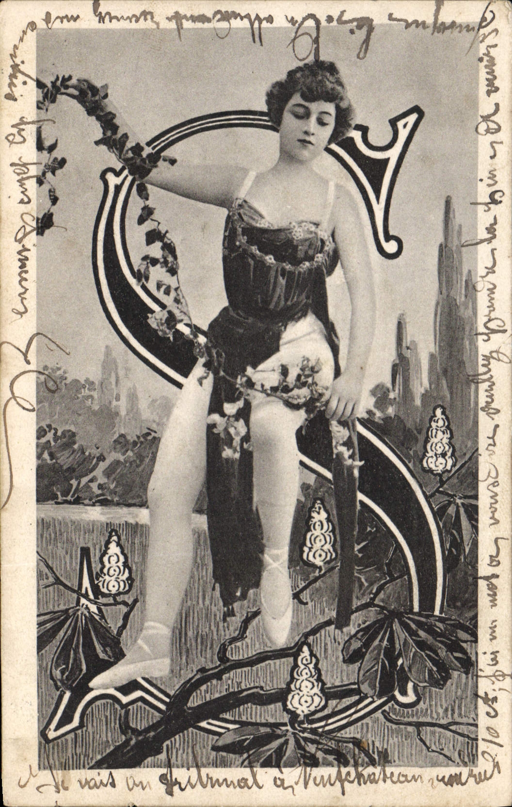 CPA Femme Lettre S