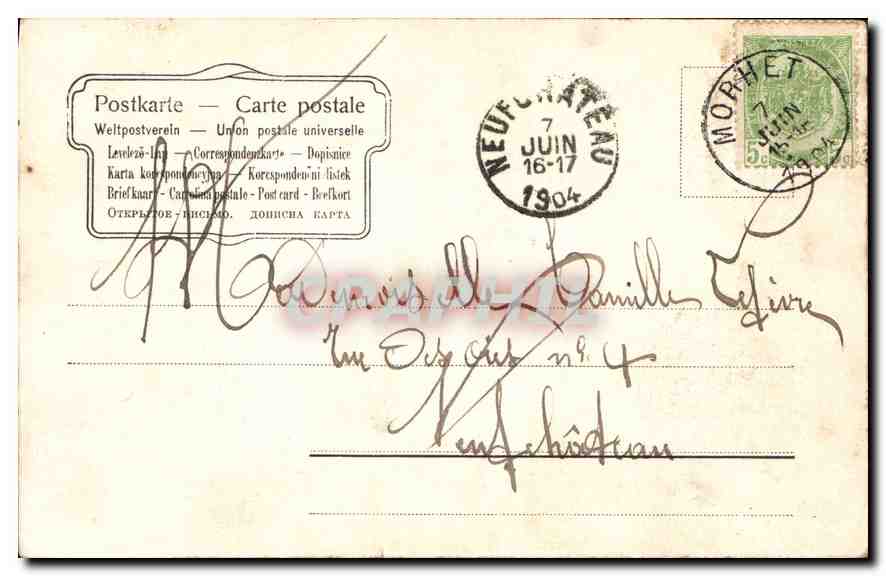 CPA Femme Lettre S — Verso