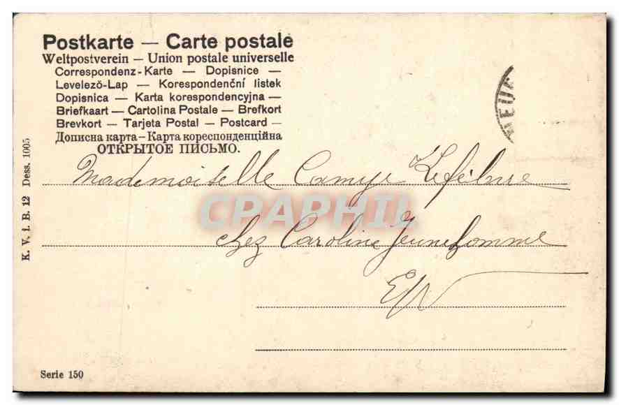 CPA Femme — Verso