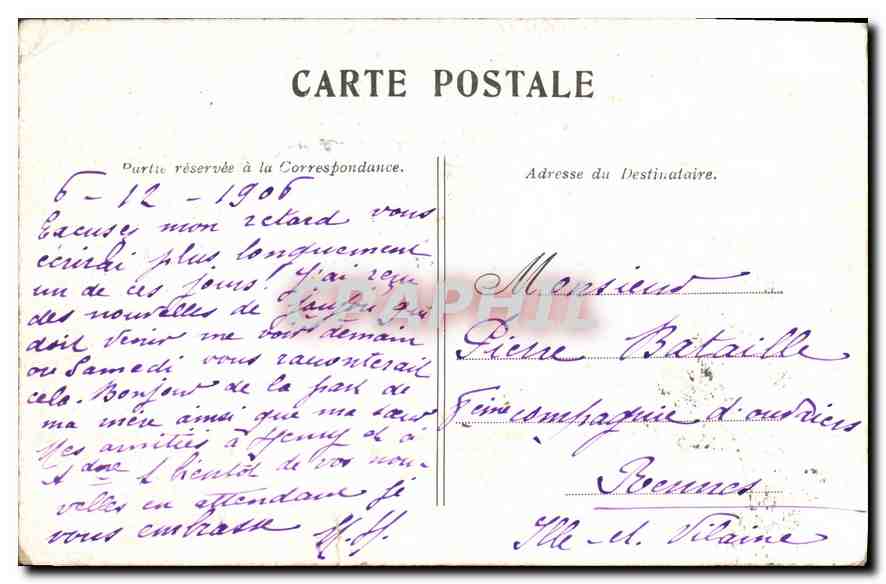 CPA Paris Le Lion de Belfort  — Verso