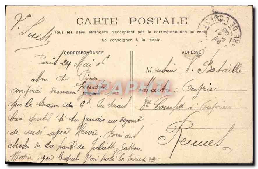 CPA Paris La Sainte Chapelle  — Verso