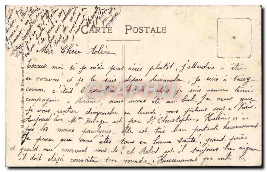CARTE PHOTO Femme — Verso