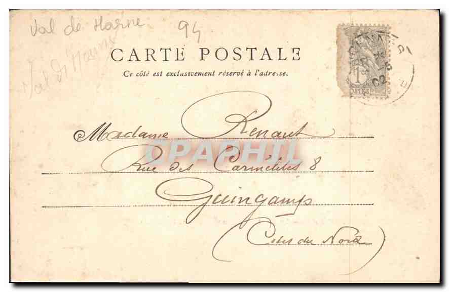 CPA La Varenne St Hilaire Le Pont de Chennevieres et la Marne  — Rückseite