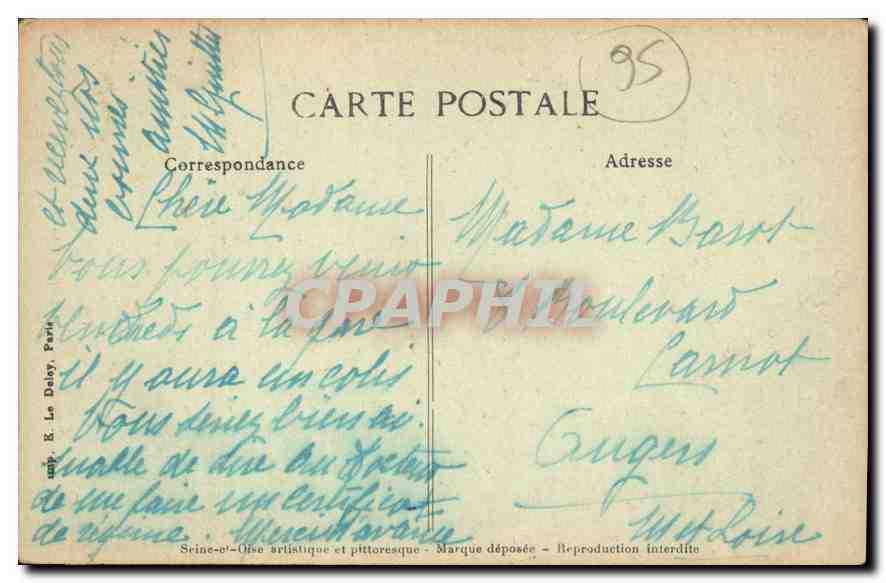 CPA Longjumeau S et O Monument d'Adolphe Adam  — Rückseite