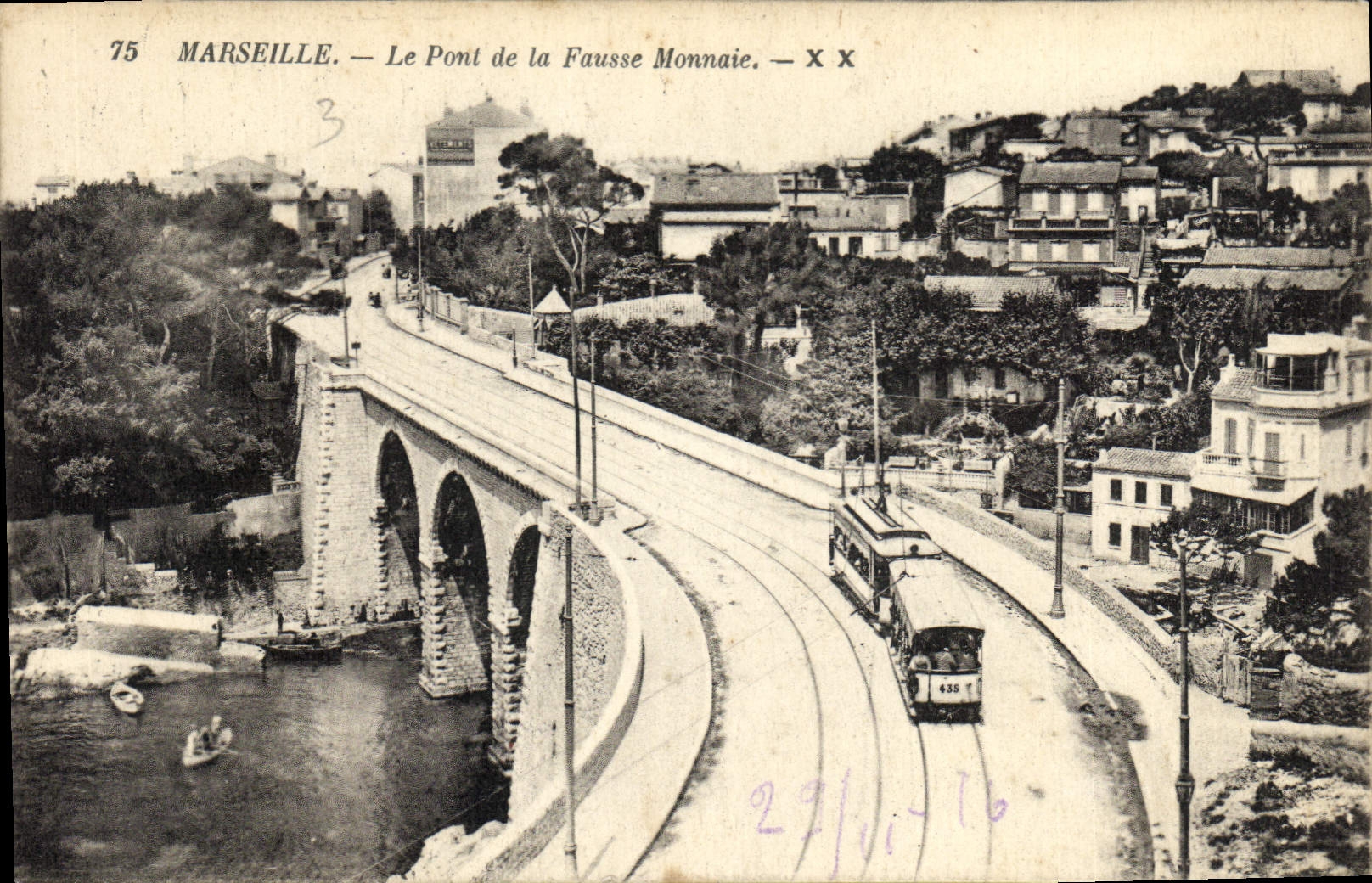 CPA Marseille Le Pont de la Fausse Monnaie Tramway
