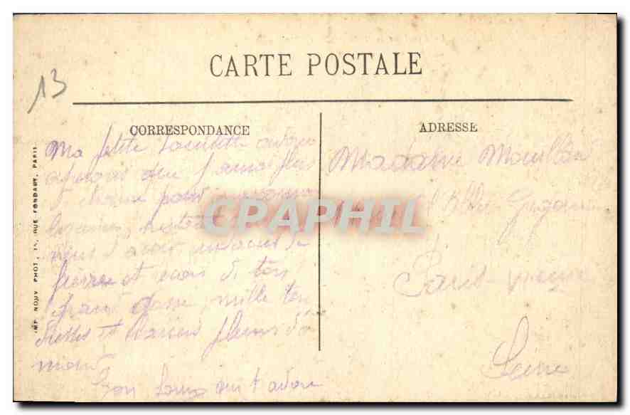 CPA Marseille Le Pont de la Fausse Monnaie Tramway — Rückseite