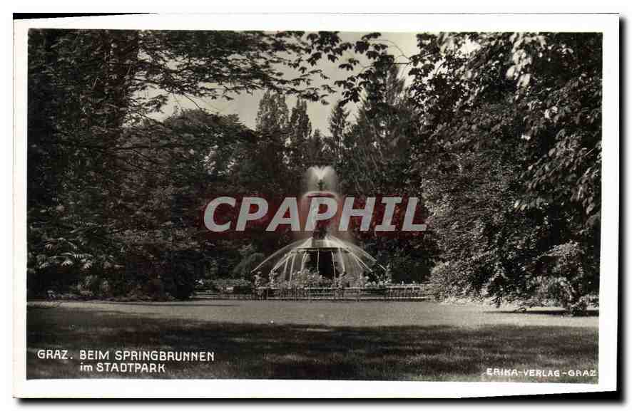CPA Graz Beim Springbrunnen im Stadtpark 