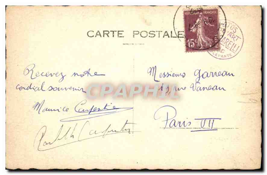 CPA Bord de mer — Verso