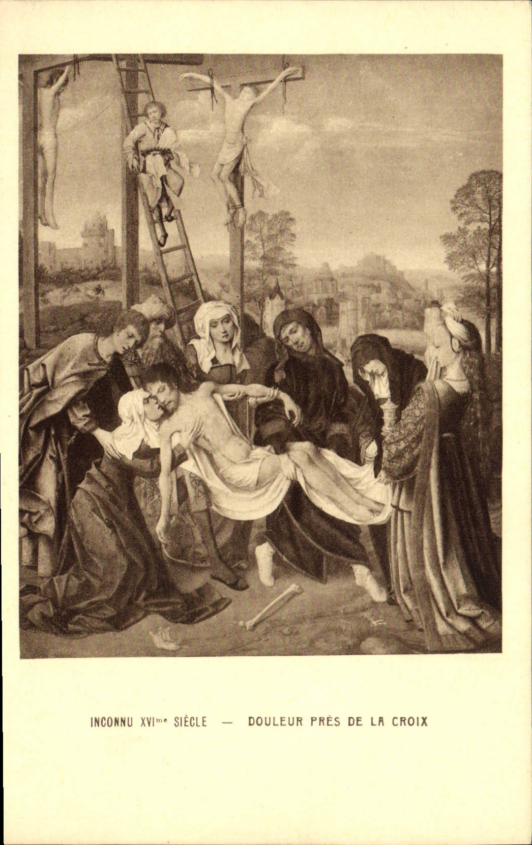 CPA Inconnu XVI siecle Douleur pres de la Croix 