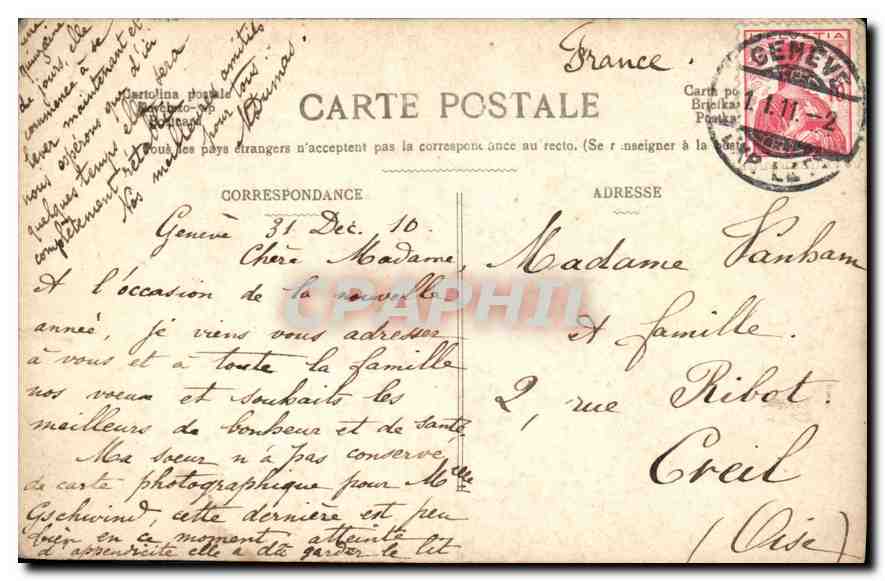 CPA Heureuse Annee Femme — Rückseite