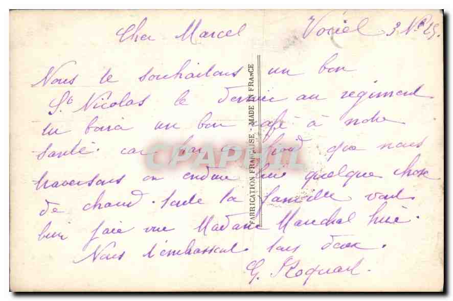 CPA Femme — Verso