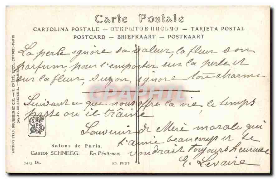 CPA Enfants — Verso