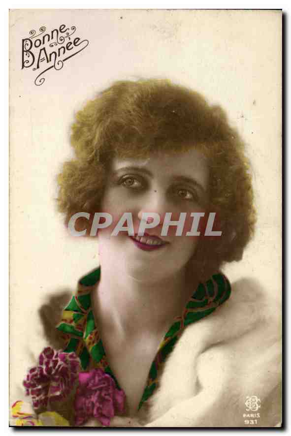 CPA Bonne Annee Femme
