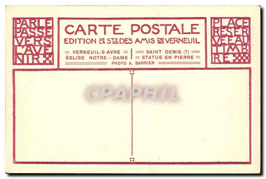 CPA Ange Verneuil sur Acre Eglise Notre Dame — Rückseite