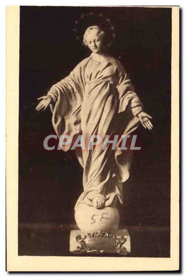 Statue de la Vierge — légende sur le verso — CPAPHIL