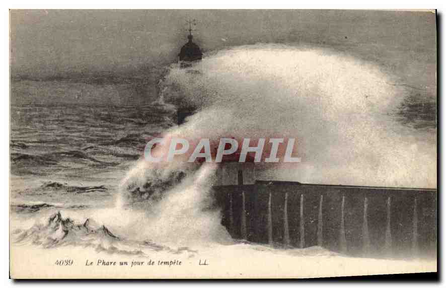 CPA Le Phare un jour de tempete Phare