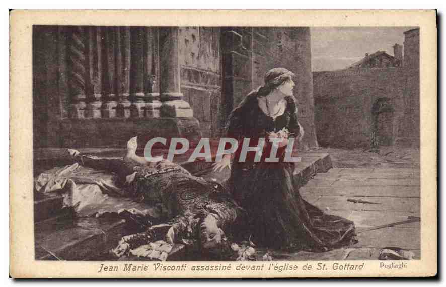 CPA Jean Marie Visconti assassine devant l'eglise de St Gottard 
