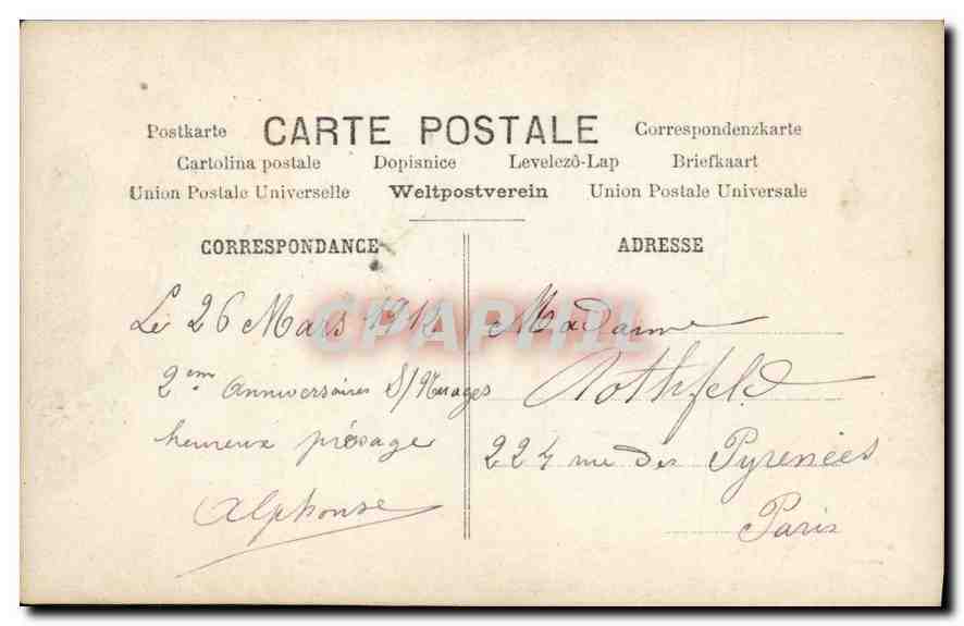 CPA Anniversaire Homme Fleurs — Rückseite