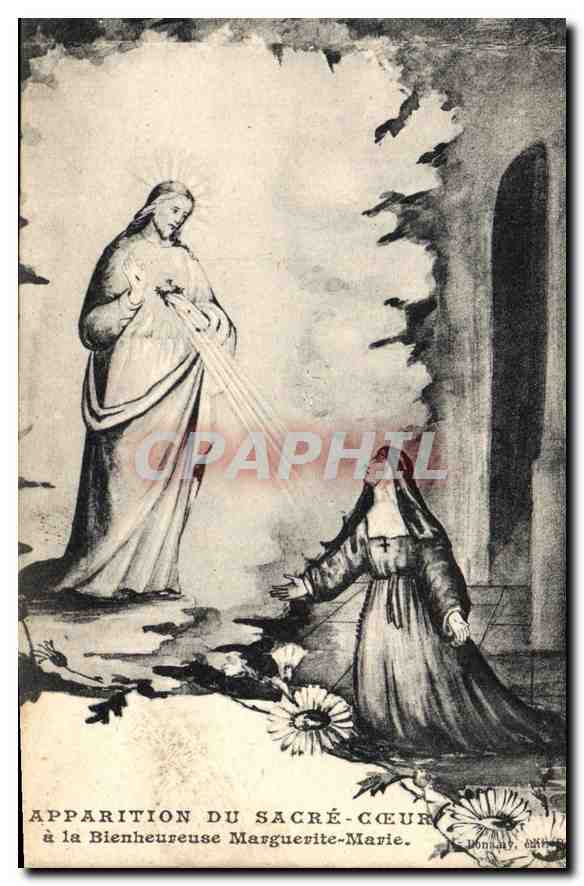 CPA Apparition du Sacre Coeur a la Bienheureuse Marguerite Marie 