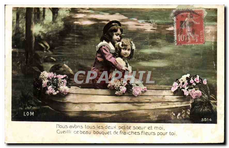 CPA Nous avons tous les deux petite soeur et moi Enfant