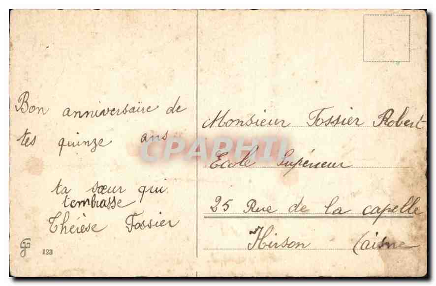 CPA Bonne Fete Fleurs — Rückseite