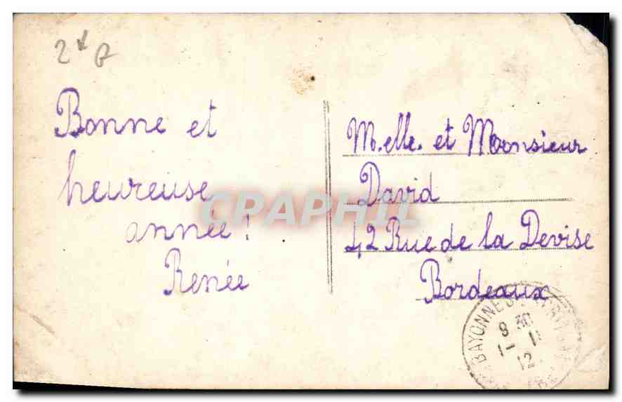 CPA Bonne Annee Enfant Avion Aviation — Verso