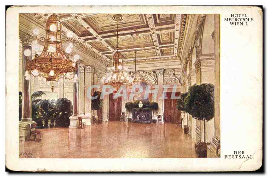 Cartolina d'epoca Hotel Metropole Wien Der Festsaal
