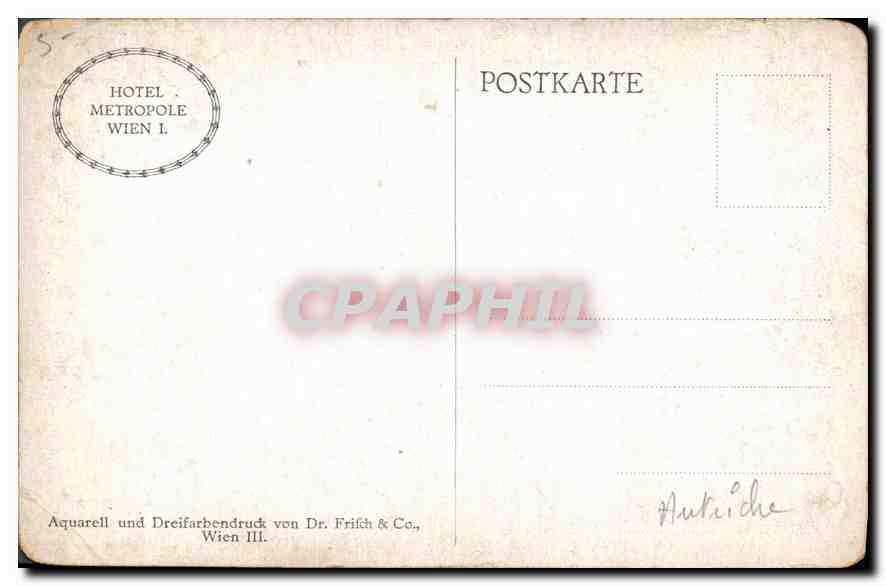 Cartolina d'epoca Hotel Metropole Wien Der Festsaal — Verso