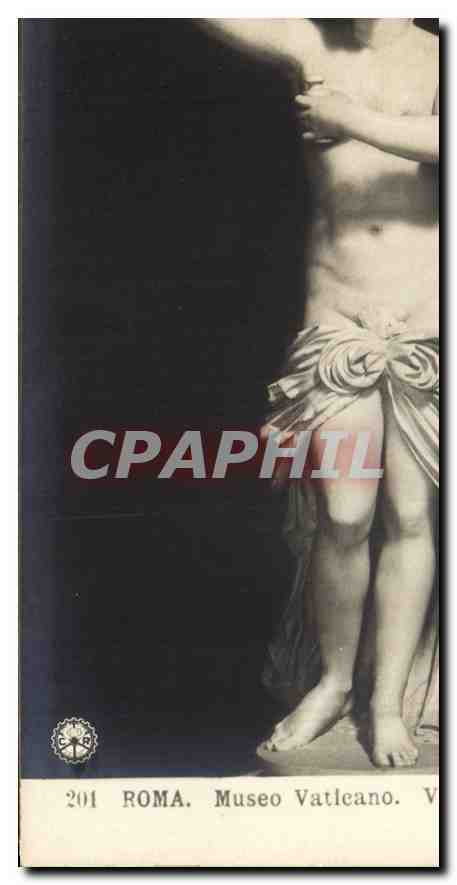 Statue dans le Musée Vatican — Sujet : statue nue drapée — Éditeur : N.P.G. n° 201