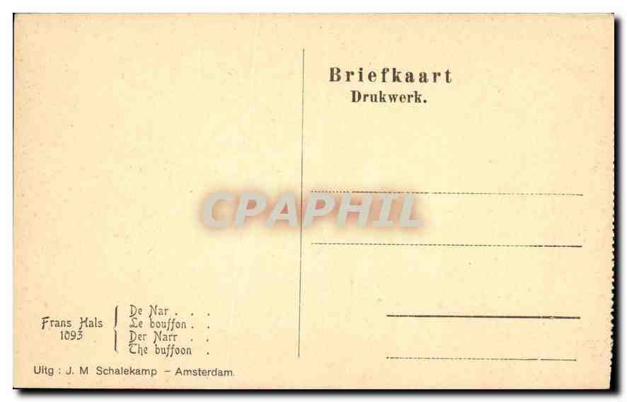 CPA Frans Hals De Nar  — Verso