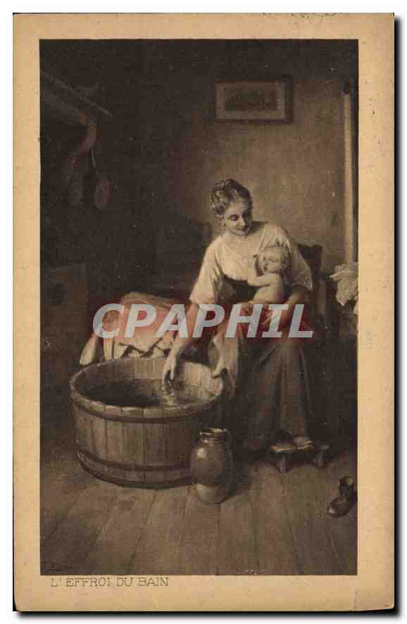 CPA L'Effroi du Bain 