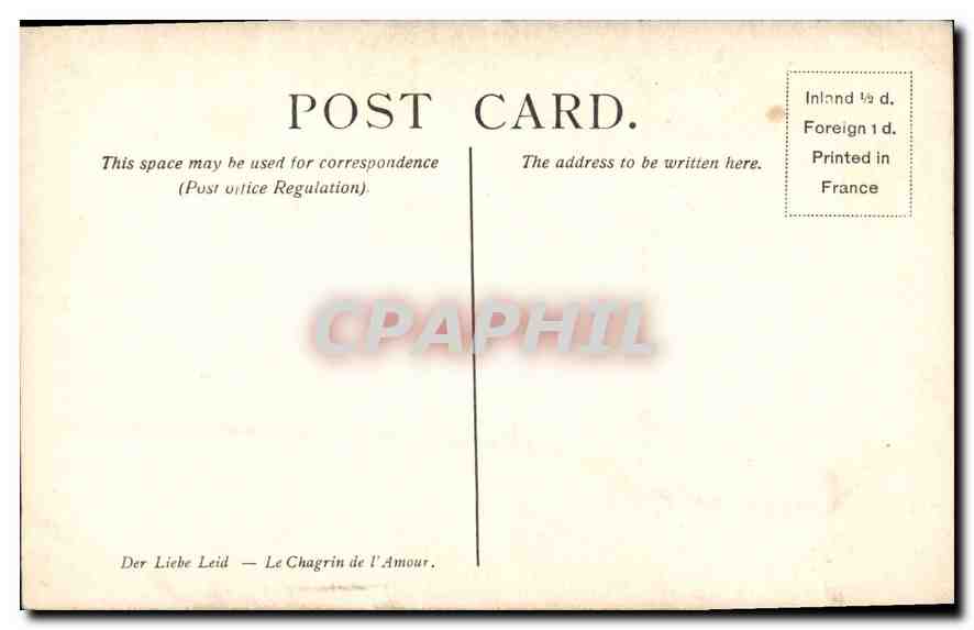 CPA Victoria and Albert Museum London Lamont Le Chagrin de l'Amour  — Verso