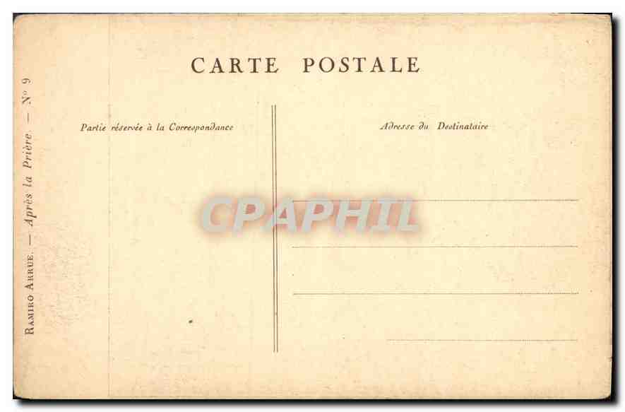 Sœur en prière — Croix et village — Ramiro Arrue, N° 9 — Verso