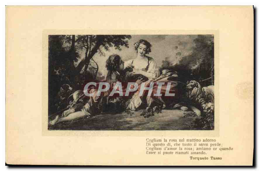 Poème de Torquato Tasso — Cogliam la rosa sul mattino adorno — éditeur Ufficio Rev. Stampa, Milan, N. 988
