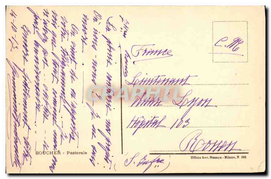 Poème de Torquato Tasso — Cogliam la rosa sul mattino adorno — éditeur Ufficio Rev. Stampa, Milan, N. 988 — Verso