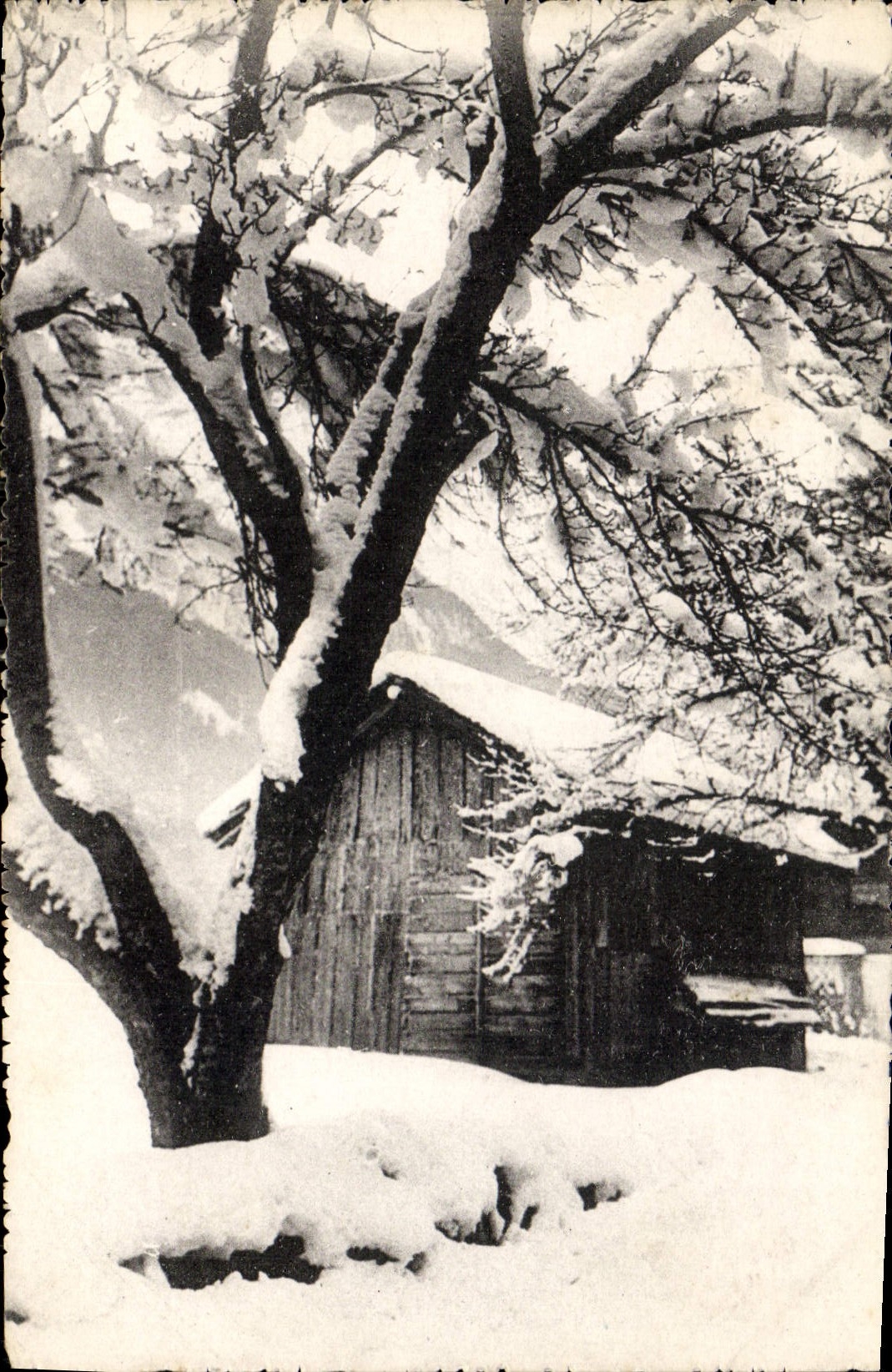 Châney — Vue hivernale d'une cabane enneigée — Éditions Graly, Lyon