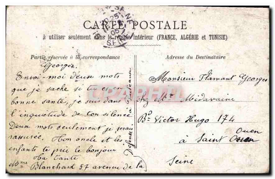 CPA Femme — Verso