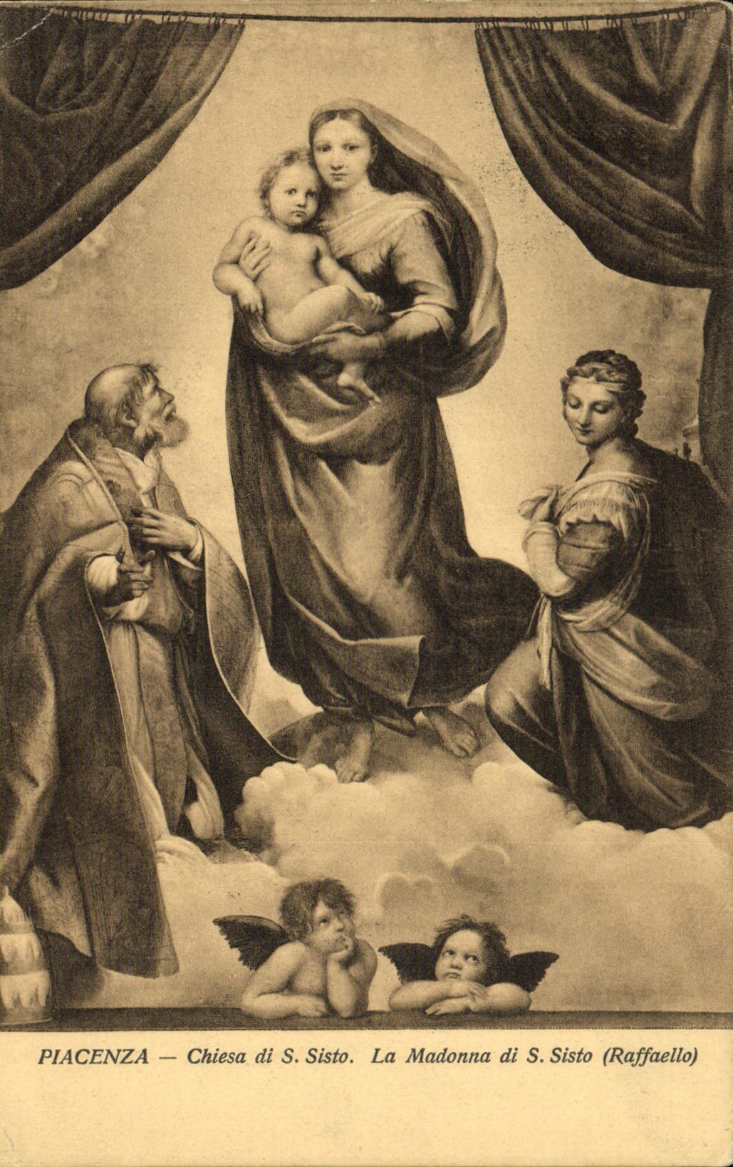 CPA Piacenza Chiesa di S Sisto La Madonna di S Sisto Raffaello 