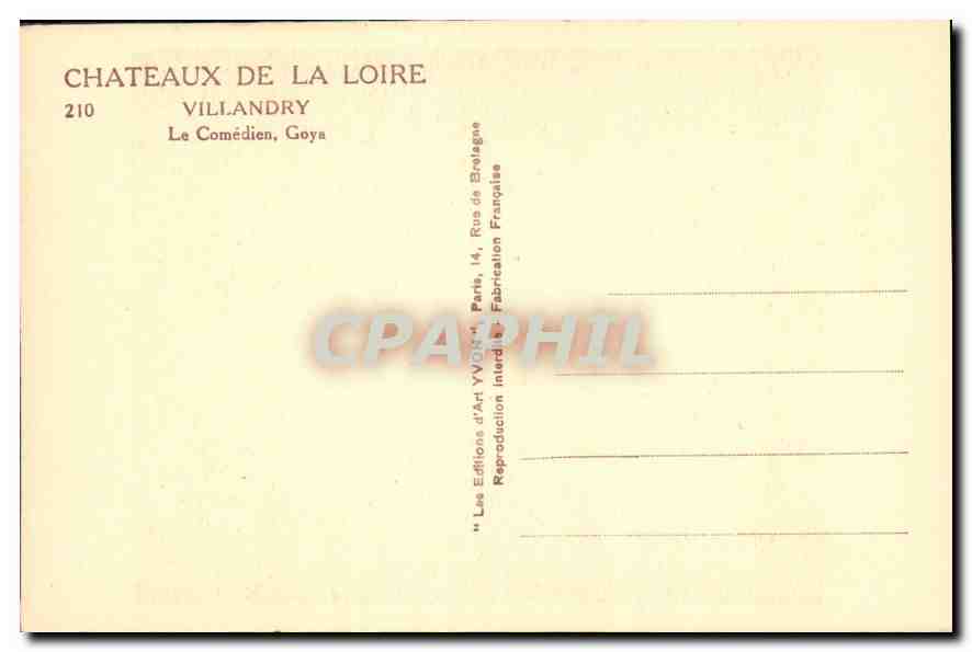 Portrait de Goya — Le Comédien, Goya — Châteaux de la Loire, n°210 — Reverso