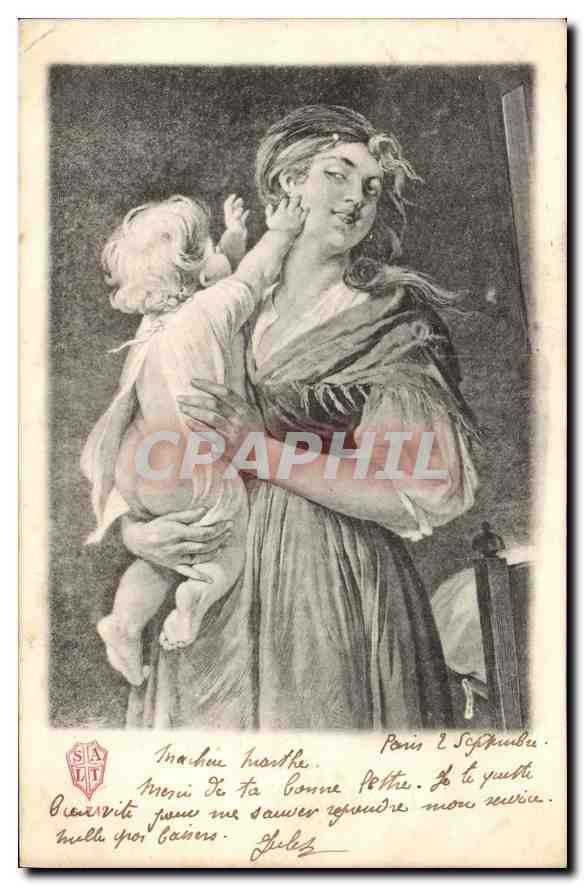 CPA Femme Enfant