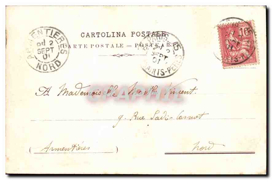 CPA Femme Enfant — Verso