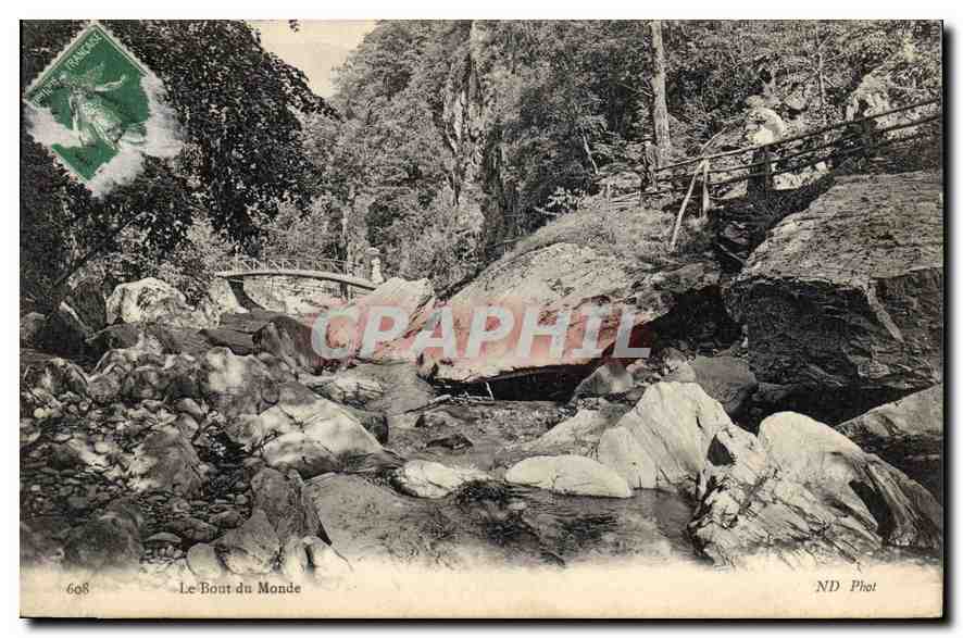 Le Bout du Monde — paysage de gorge rocheuse avec pont — ND Phot, n°608