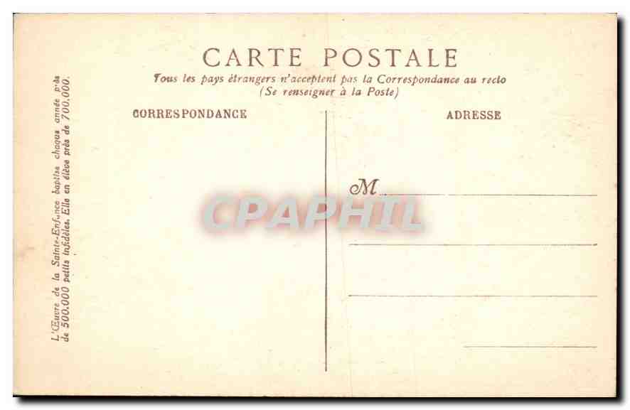CPA Laissez venir a moi les petits enfants Collection de Louvre de la Sainte Enfance  — Rückseite