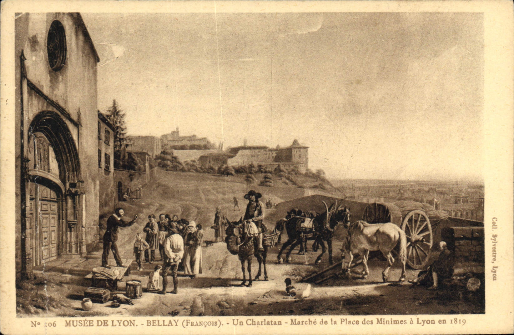 CPA Musee de Lyon Bellay Francois Un Charlatan Marche de la Place des Minimes a Lyon en 1819 