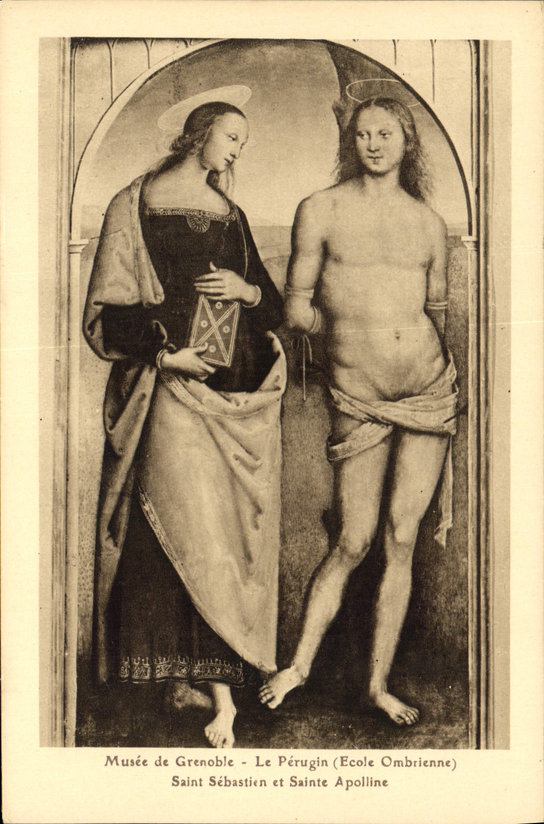 CPA Musee de Grenoble Le Perugin Ecole Ombrienne Saint Sebastien et Sainte Apolline 