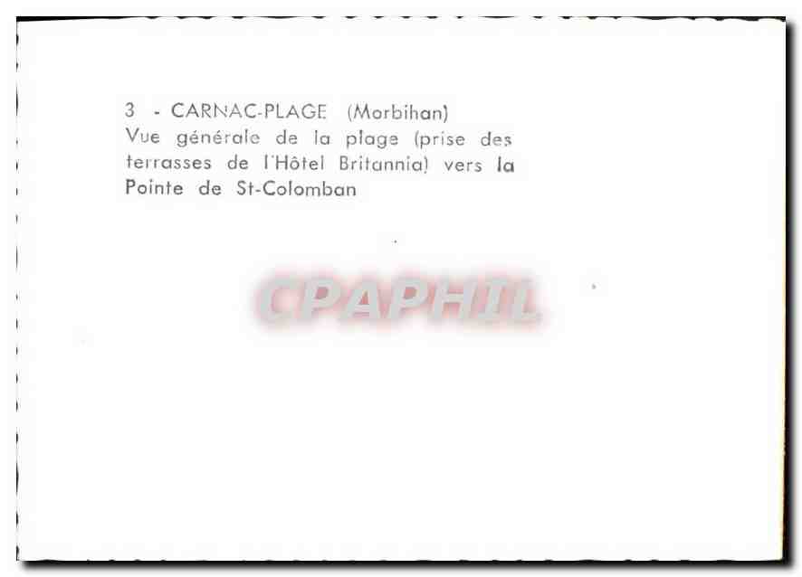 CPM Carnac Plage Morbihan Vue generale de la plage  — Rückseite